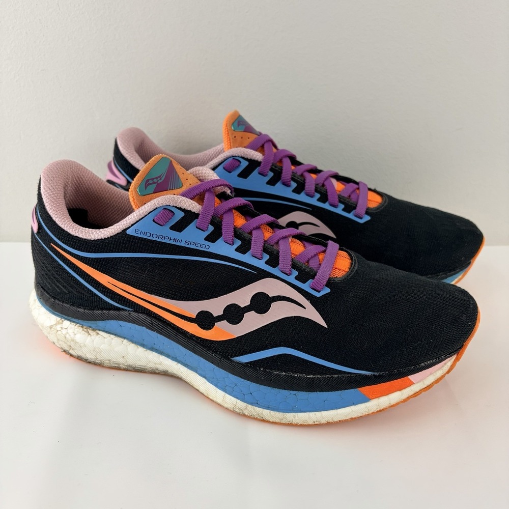Saucony Endorphin Speed Black Orange Pink Women's Running‎ Shoes US 9 EU 40.5